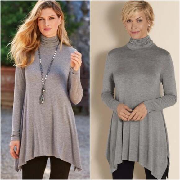 Soft Surroundings Charcoal Grey Timely Turtleneck Tunic - Picture 4 of 4